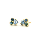 Sapphire cluster studs