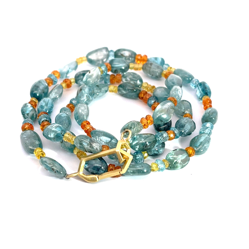 18y Zircon, Spessartite Garnet and Sapphire Strand