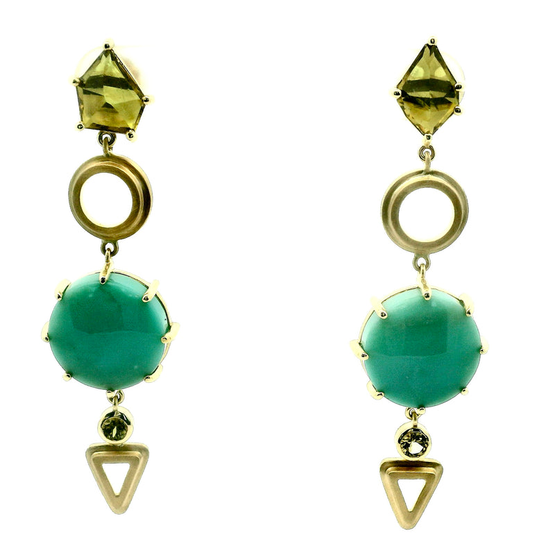 18ky Opal and Vesuvianite Drops