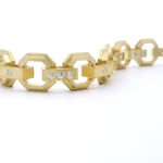 18k Yellow Gold Diamond Pyramid Link Bracelet