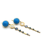 18k Ceruleite and Sapphire Drips