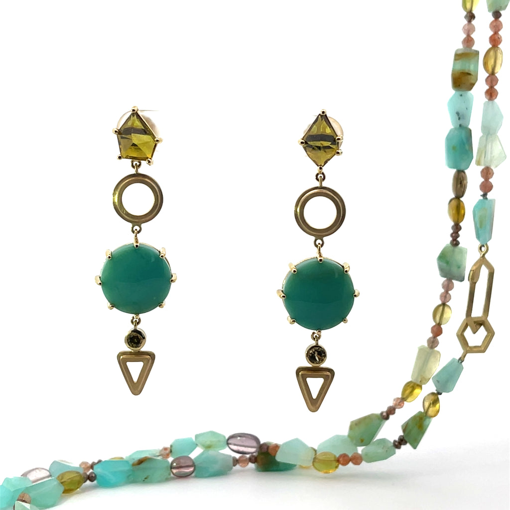 18ky Opal and Vesuvianite Drops