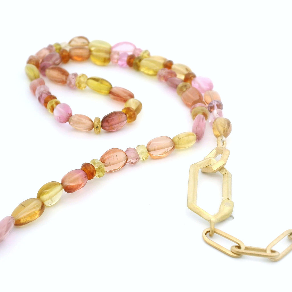 18k Yellow Gold Tourmaline Divide Necklace