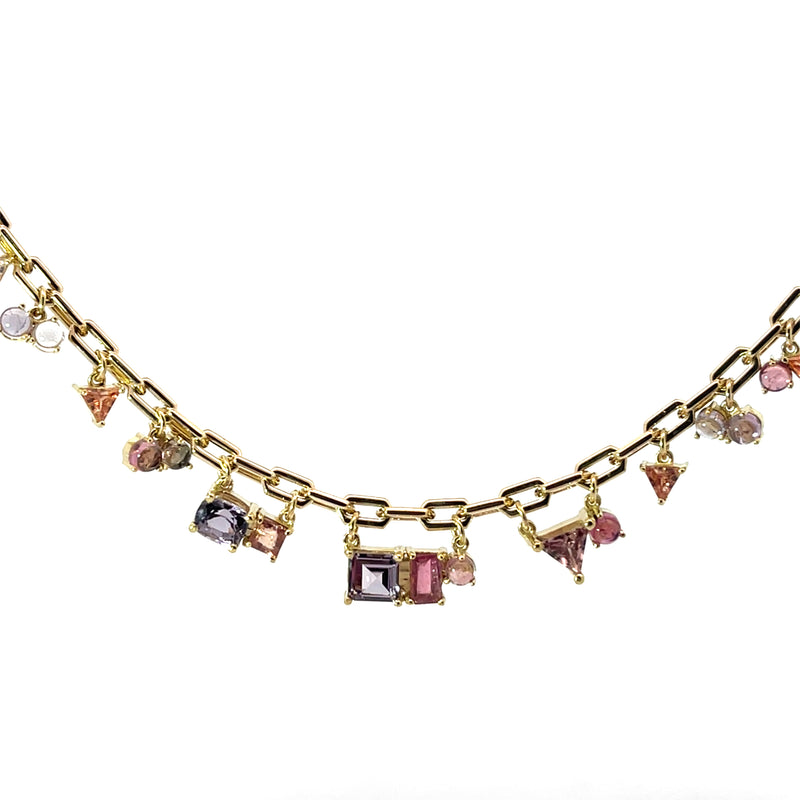 18ky Sapphire, Spinel and Tourmaline Fringe