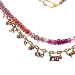 18ky Sapphire, Spinel and Tourmaline Fringe