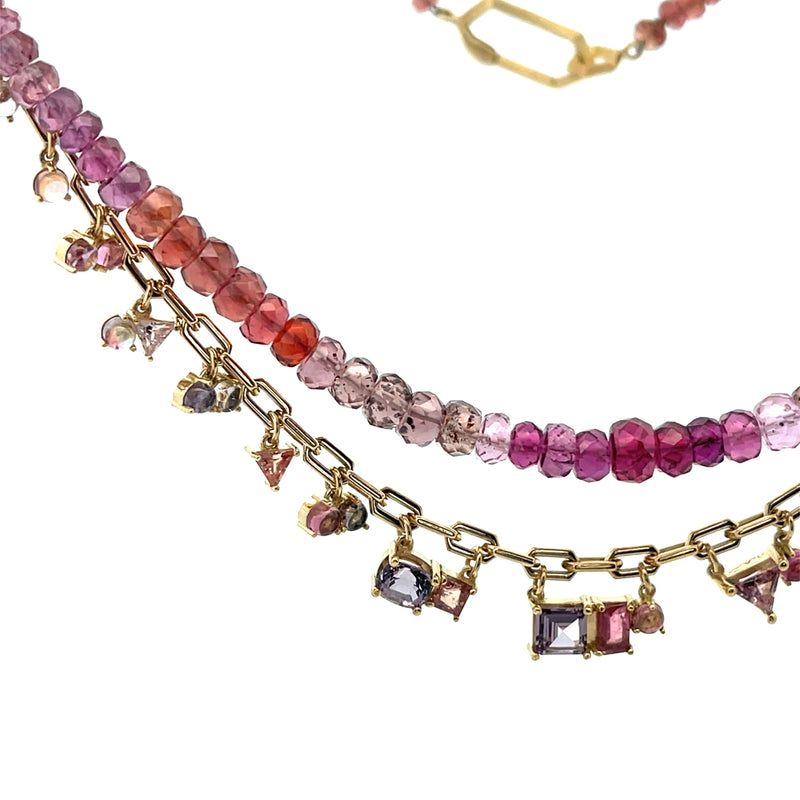 18ky Sapphire, Spinel and Tourmaline Fringe