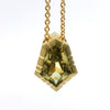 18k Yellow Gold Yellow Sapphire Carved Notch Pendant