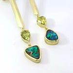 18k Yellow gold Sapphire and Opal Chimes Earrings