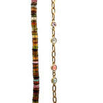 18ky Gemstone Divide Necklace with Bracelet Option