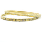 18k Yellow Gold Carved Notch Knife Edge Natural Colored Diamond Bracelet