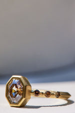 18k Yellow Gold Octagon Diamond Ring