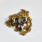 Blue Sapphire Trio Cluster Necklace