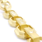 18k Yellow Gold Diamond Pyramid Link Bracelet