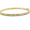 18k Yellow Gold Carved Notch Hinged Diamond Bracelet