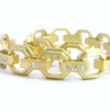 18k Yellow Gold Diamond Pyramid Link Bracelet