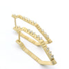 18k Yellow Gold Diamond Knife Edge Carved Notch Point Hoops