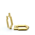 18k Yellow Gold Knife Edge 17mm Point Hoops
