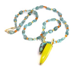 18k Cerileite and Opal Pendant