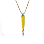 18k Cerileite and Turquoise Pendant