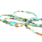 18k Opal, Tourmaline, Sunstone and Brown Diamond On The Rocks Necklace