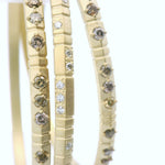 18k Yellow Gold Carved Notch Knife Edge Natural Colored Diamond Bracelet