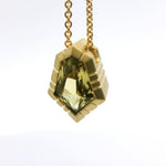 18k Yellow Gold Yellow Sapphire Carved Notch Pendant