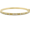 18k Yellow Gold Carved Notch Hinged Diamond Bracelet