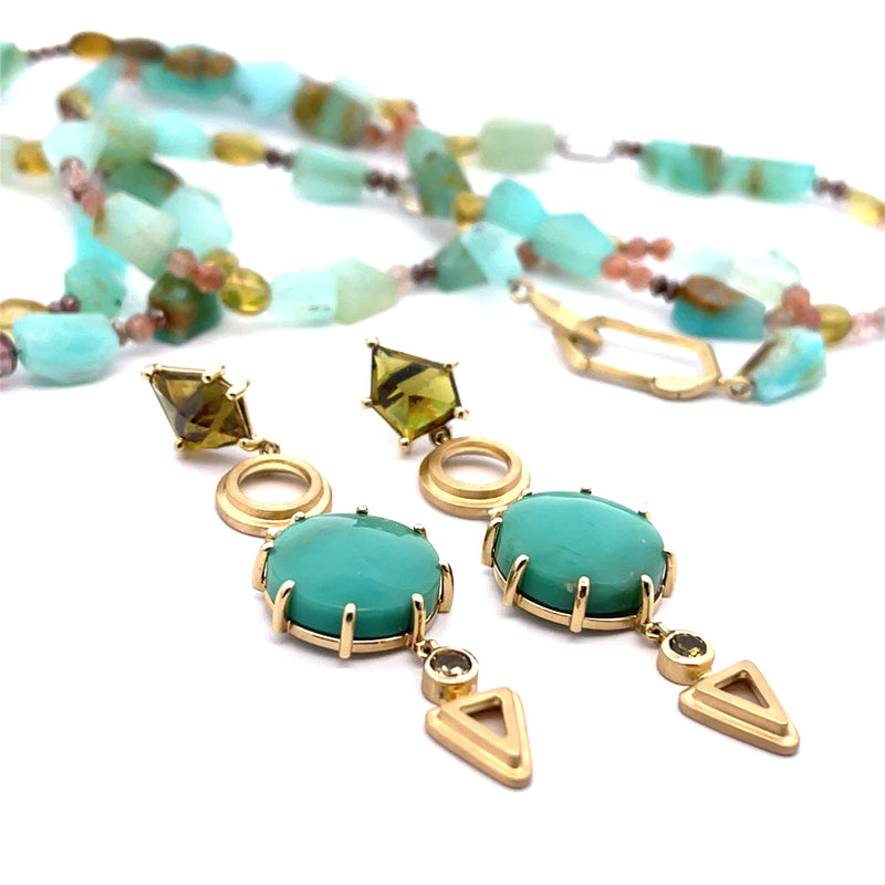 18ky Opal and Vesuvianite Drops