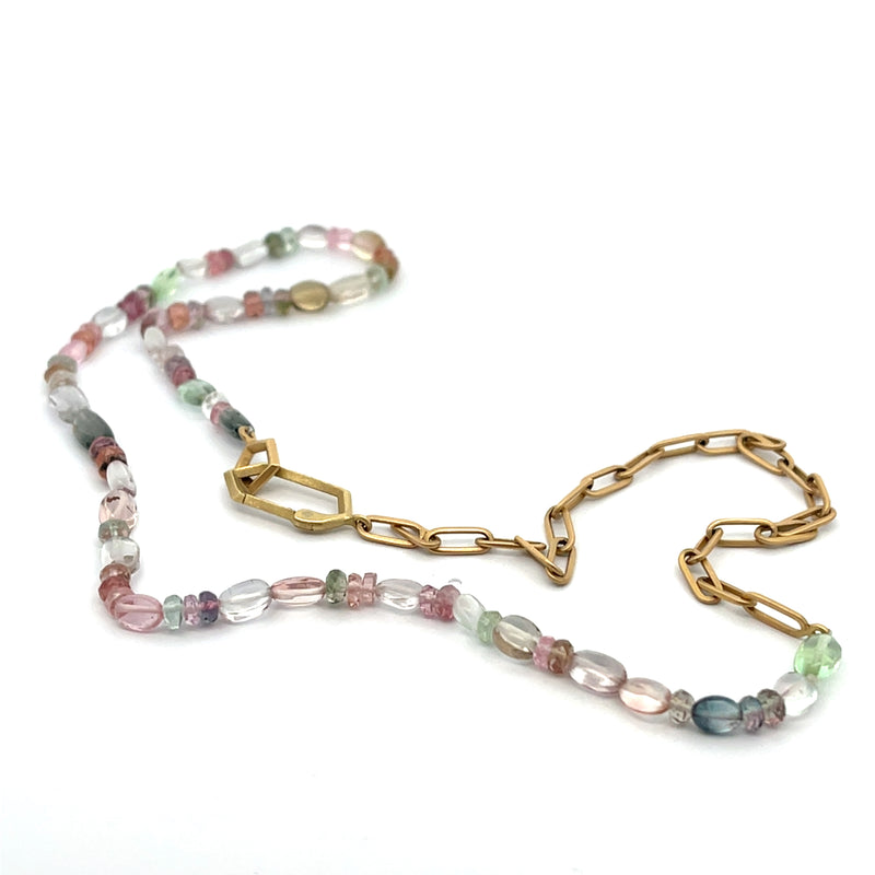18k Yellow Gold and Winter Tourmaline Strand