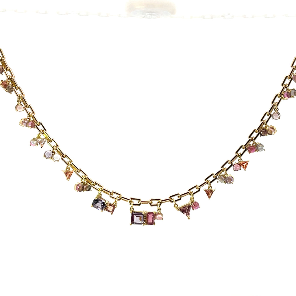 18ky Sapphire, Spinel and Tourmaline Fringe
