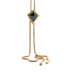 18k Yellow Gold Black Diamond Bolo Necklace