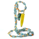18k Cerileite and Opal Pendant