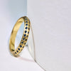 18k Yellow Gold Double Sided Blue Sapphire Knife Edge Band