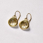 18k Yellow Gold Round Drop and Diamond Earring