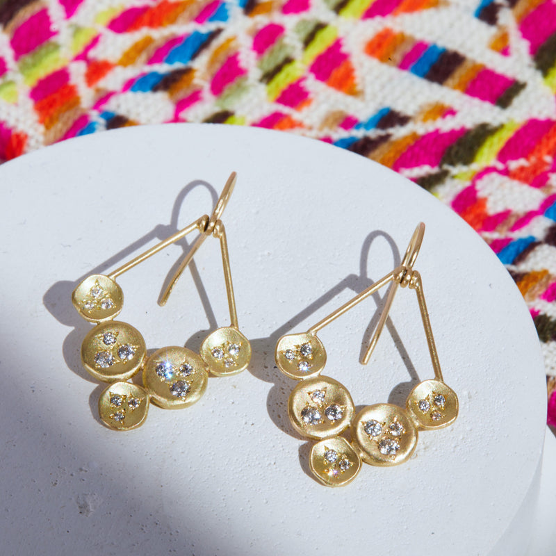 18k Yellow Gold Diamond "V" Earrings