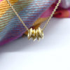 18k Yellow Gold Knife-edge Rondel and Diamond Necklace