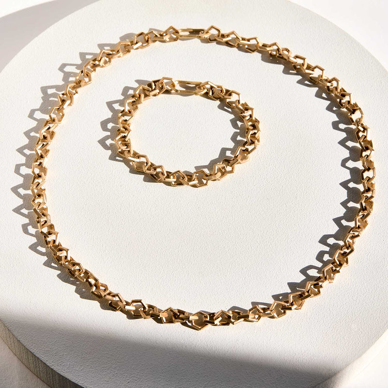 Geometric Links Chain Necklace