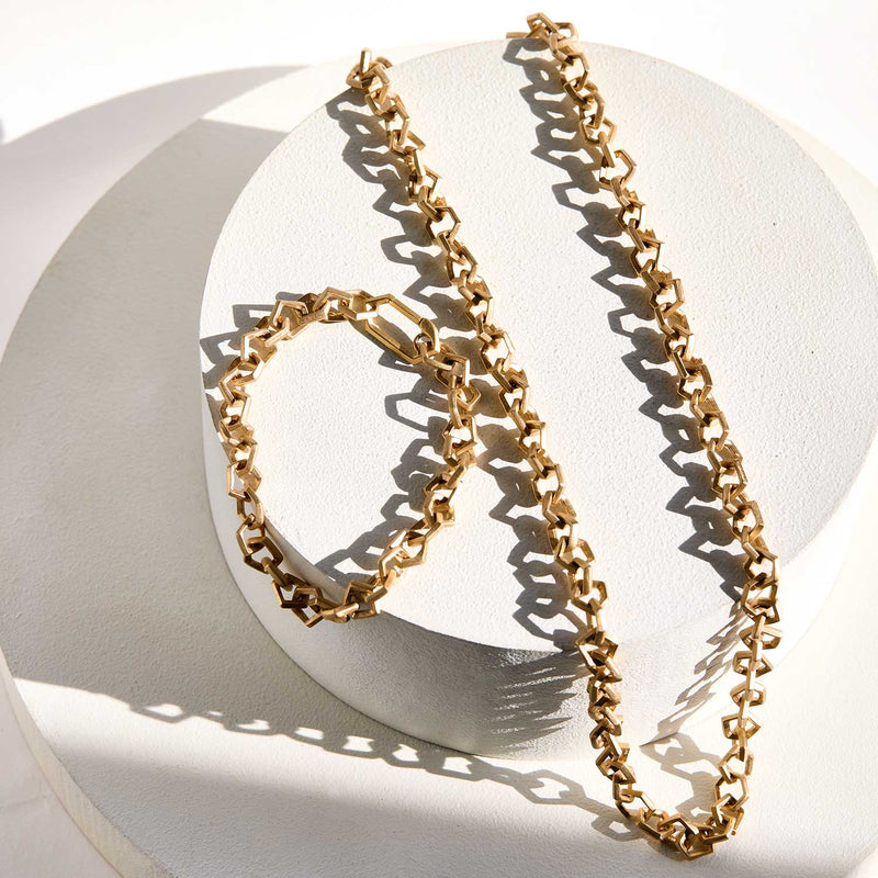 Geometric Links Chain Necklace