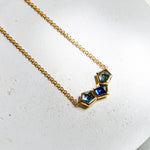 Geometric Trio Arch Blue Sapphire Necklace