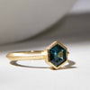 Blueish Green Sapphire Rock Ring